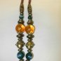 Vintage Brass & Beaded Pendant Statement Necklace