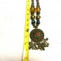 Vintage Brass & Beaded Pendant Statement Necklace