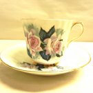 Vintage K.H.I. Fine Bone China Teacup & Saucer, Roses, England, Numbered