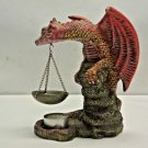 NIB Ceramic 7" Gothic Mythical Dragon Aroma Incense Burner Candle Holder
