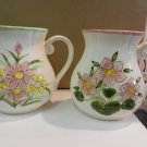 2 Giftware Co Nancy Pew Painted Ceramic Handled Flower Vases, Japan