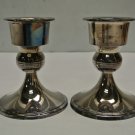 Pair 2 Vintage India E.P.N.S. Silverplate 4" Candle Stick Holders