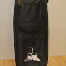 New GEMLINE 2 Bottle Wine Travel Picnic Cooler Caddy Bag w/ Corkscrew, Black