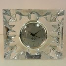 Beautiful Pre Owned LENOX Clear Heavy Crystal Desk Clock, Working