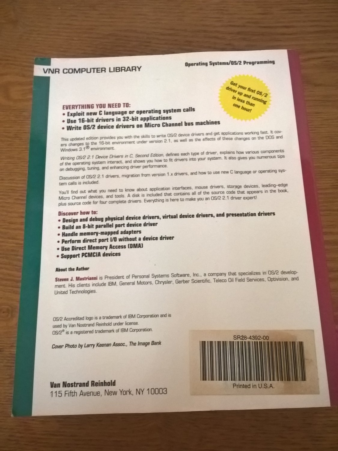 Writing OS/2 2.1 Device Drivers In C, 1993 Book W/ Disk, BRAND NEW, VNR