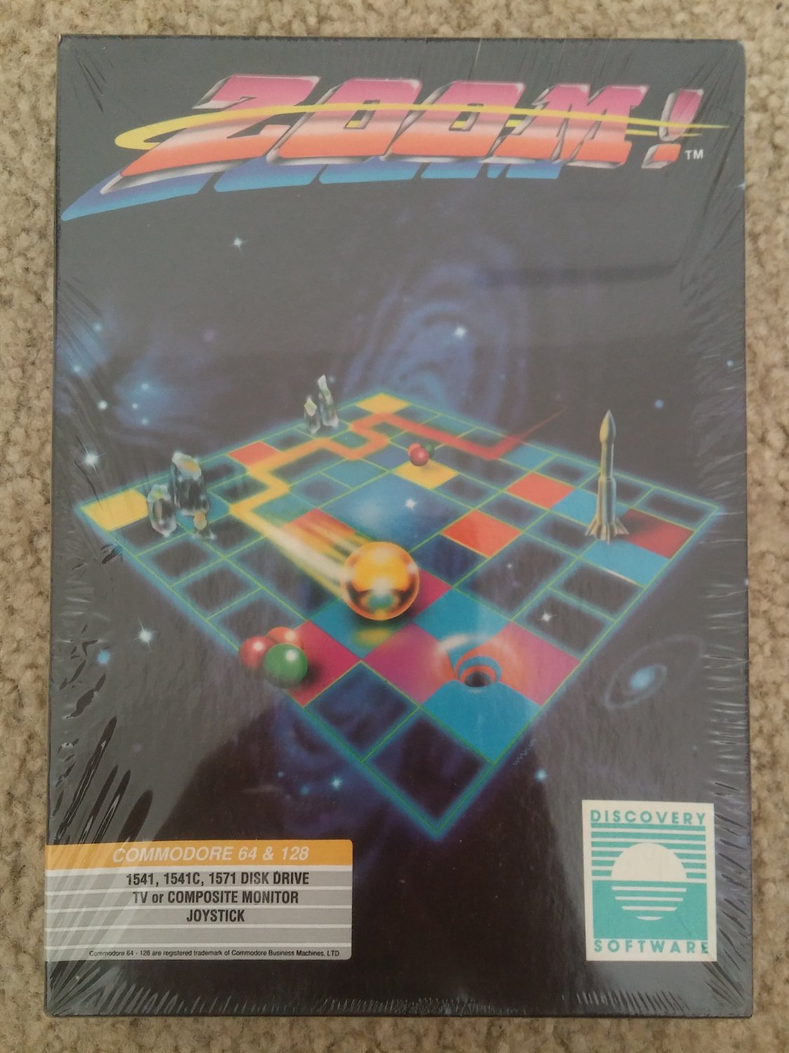 Zoom! For Commodore 64 128, NEW FACTORY SEALED, Discovery Software
