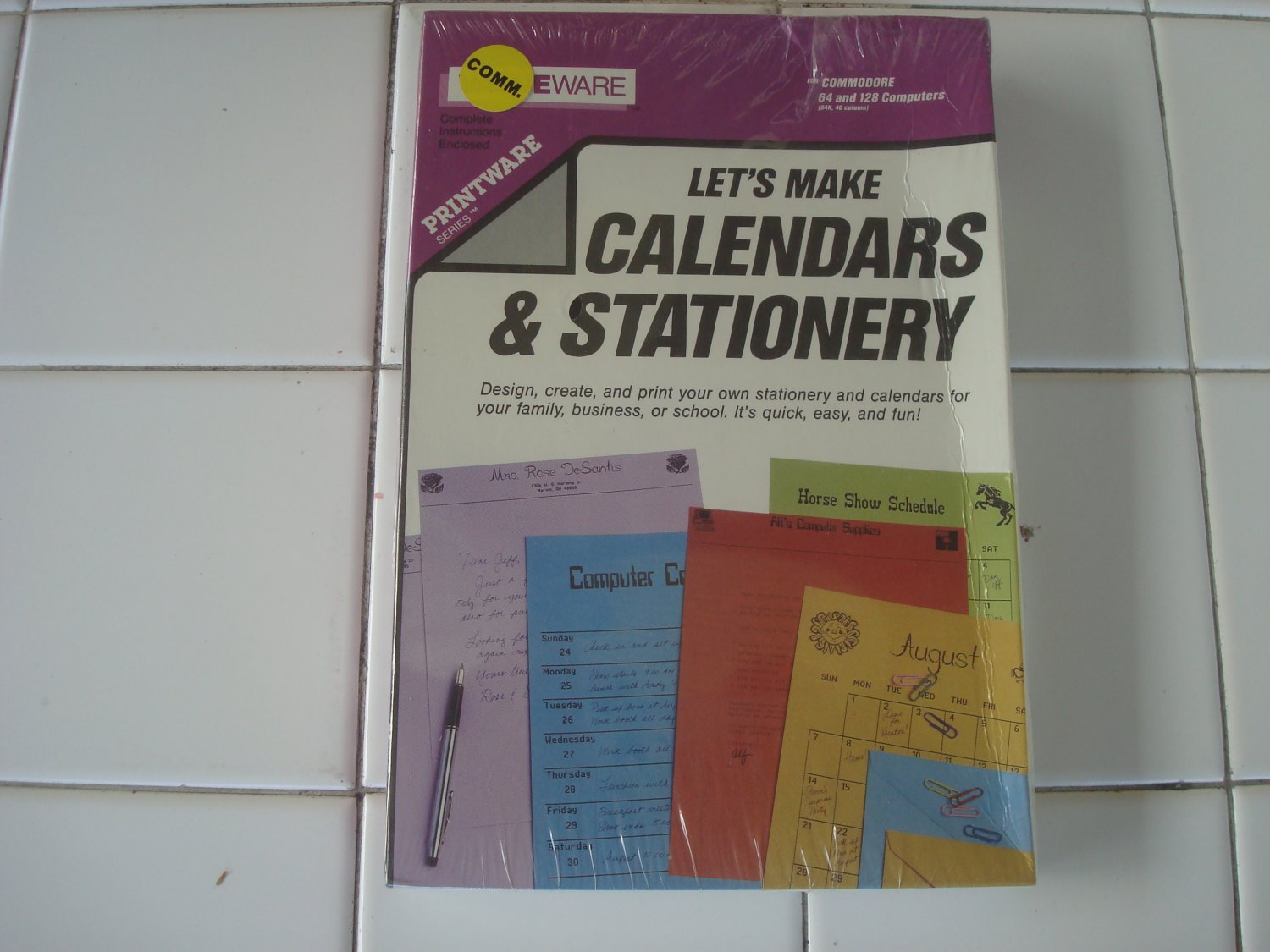 Calendars & Stationary For Commodore 64/128, NEW FACTORY SEALED