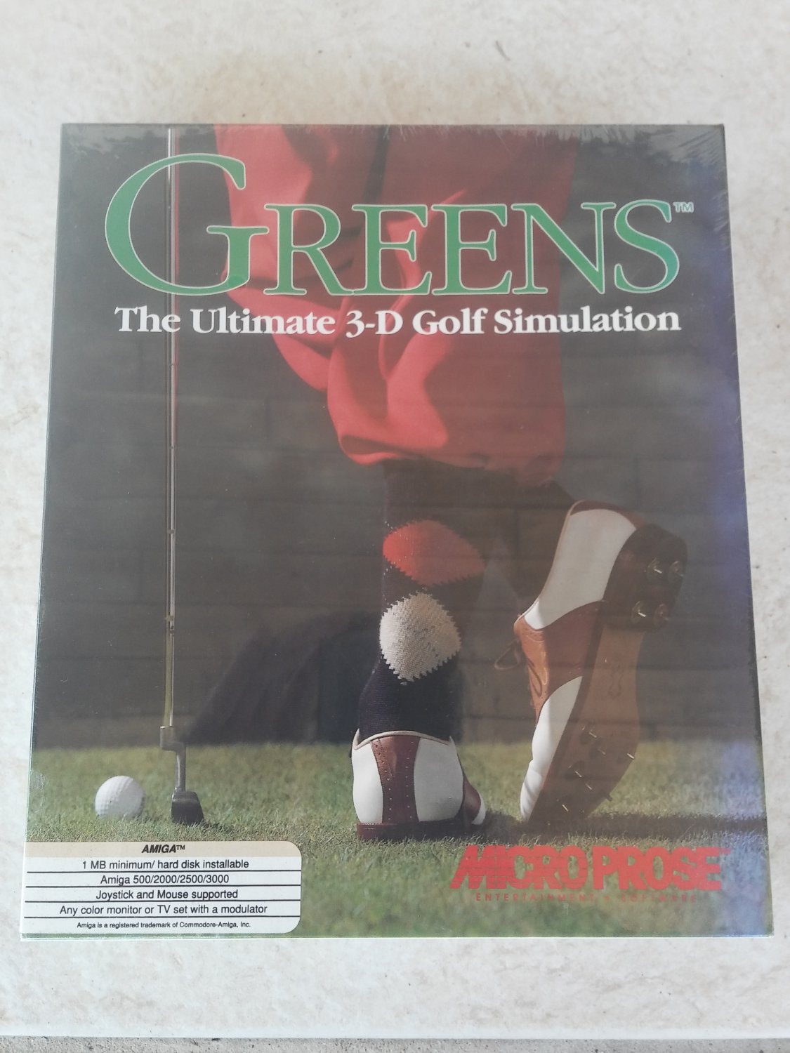 Greens (Golf) For Commodore Amiga, NEW FACTORY SEALED, MicroProse