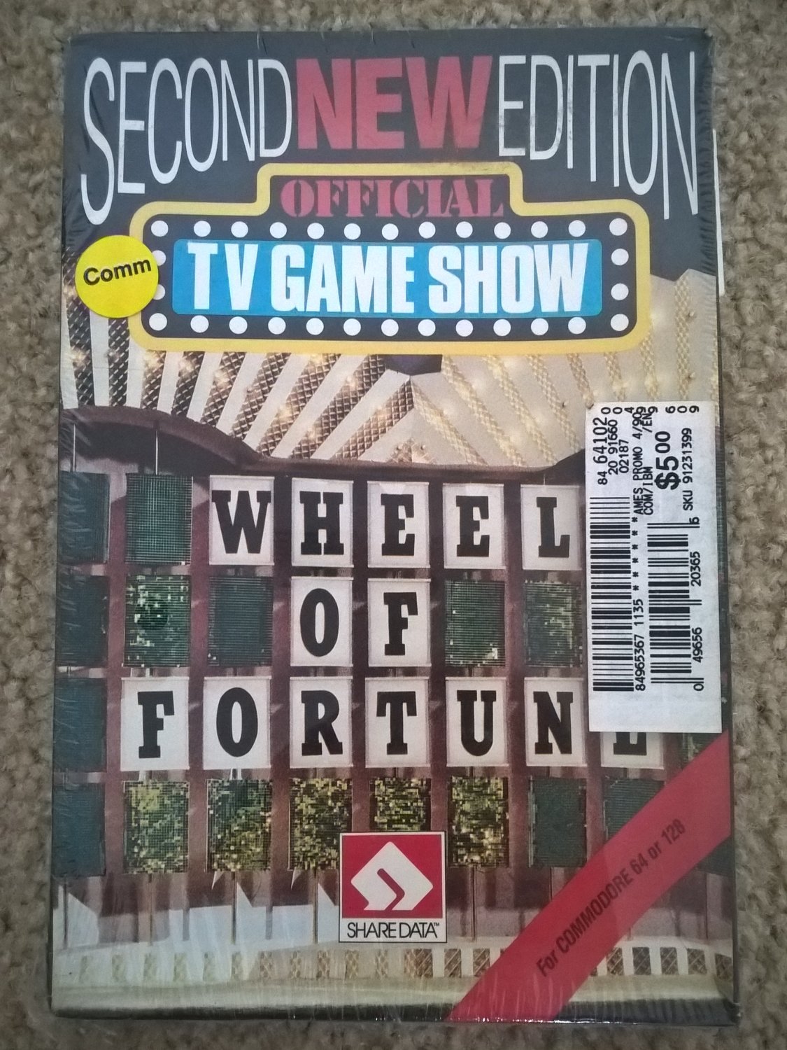 Wheel Of Fortune New Second Edition For Commodore 64 128, NEW FACTORY SEALED, ShareData