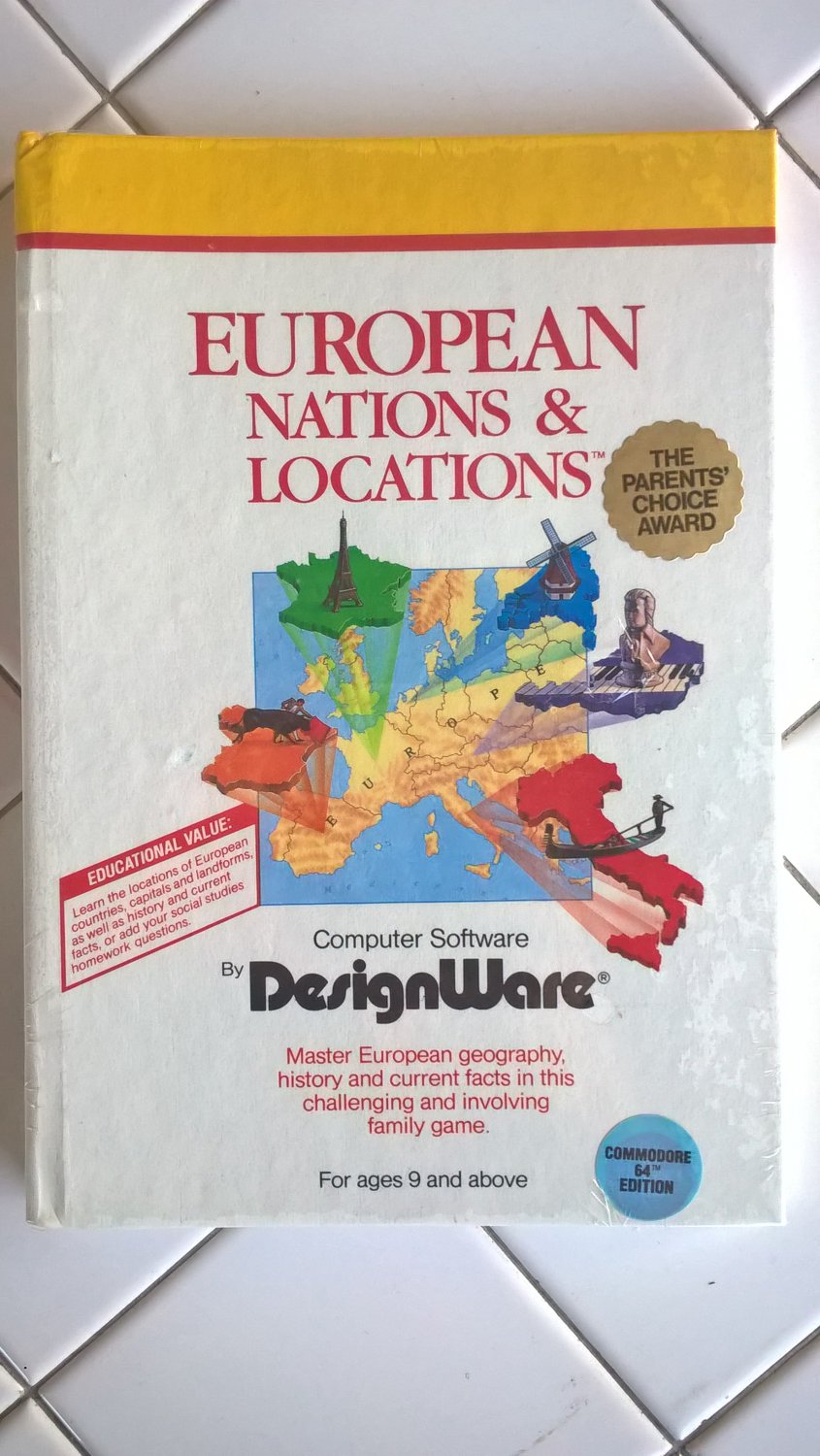 European Nations & Locations For Commodore 64/128, NEW FACTORY SEALED, DesignWare