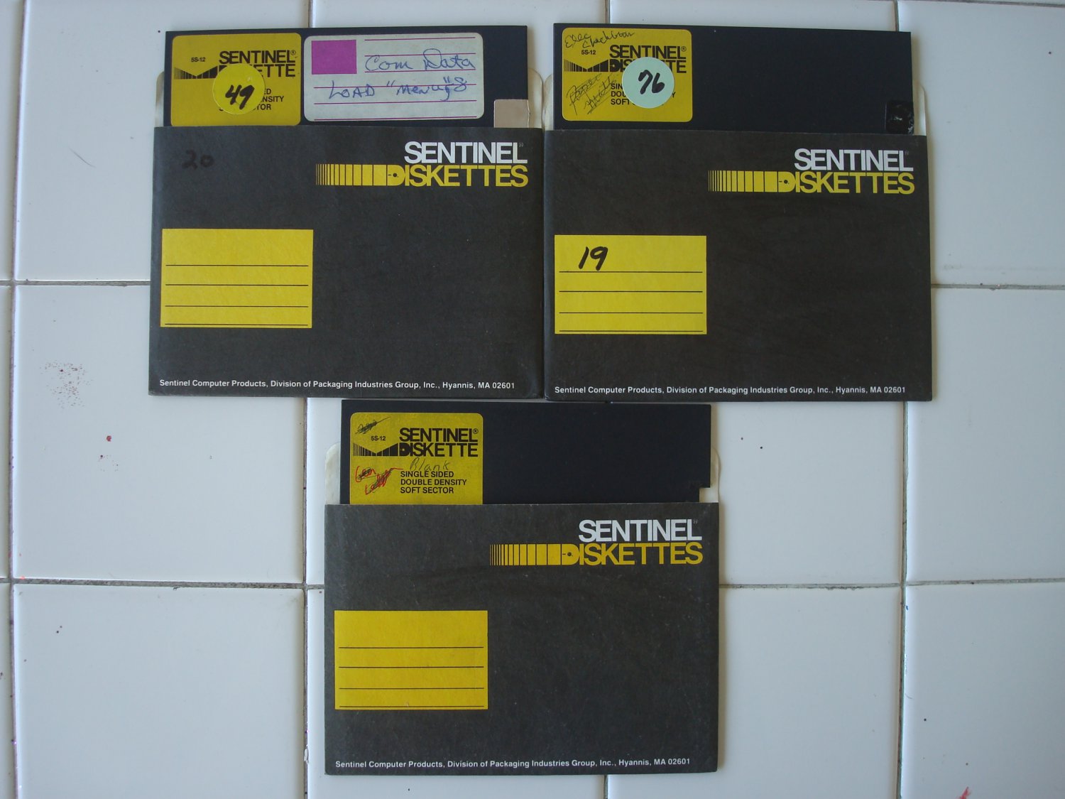 Genuine Single-Sided 5.25&acirc;�� Floppy Disks &acirc;�� Lot of 3, Used