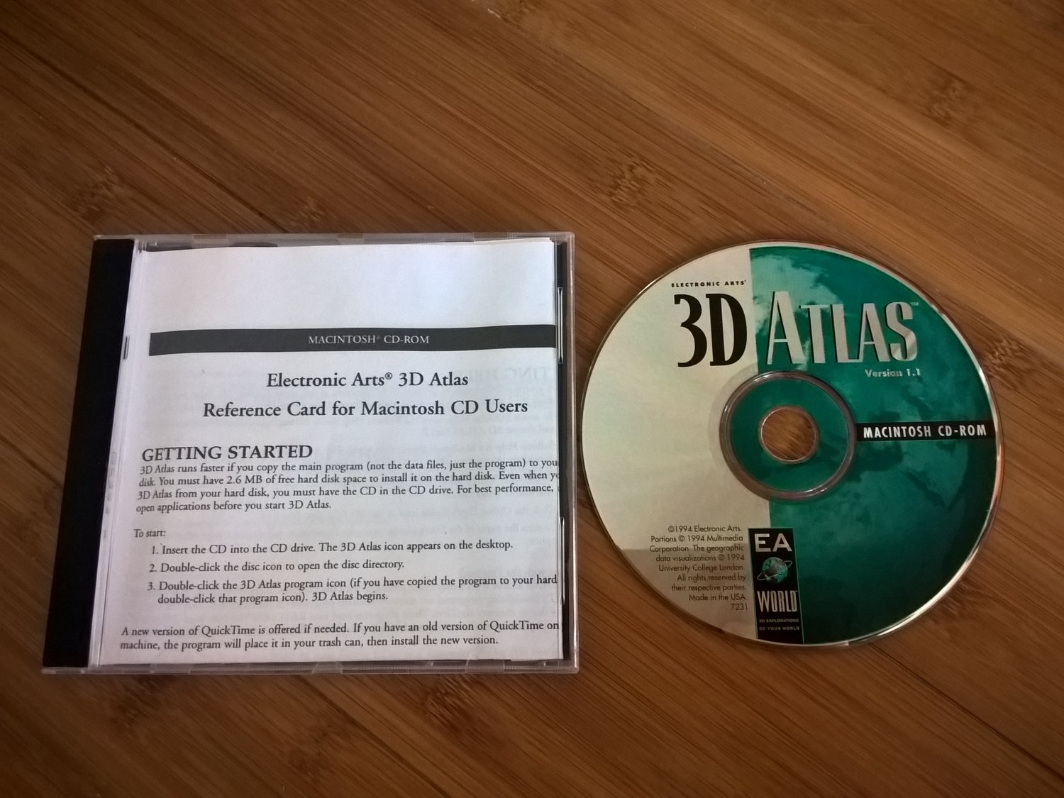 3D Atlas For Apple Mac 68K And PPC, In Jewel Case, EA Electronic Arts, Macintosh