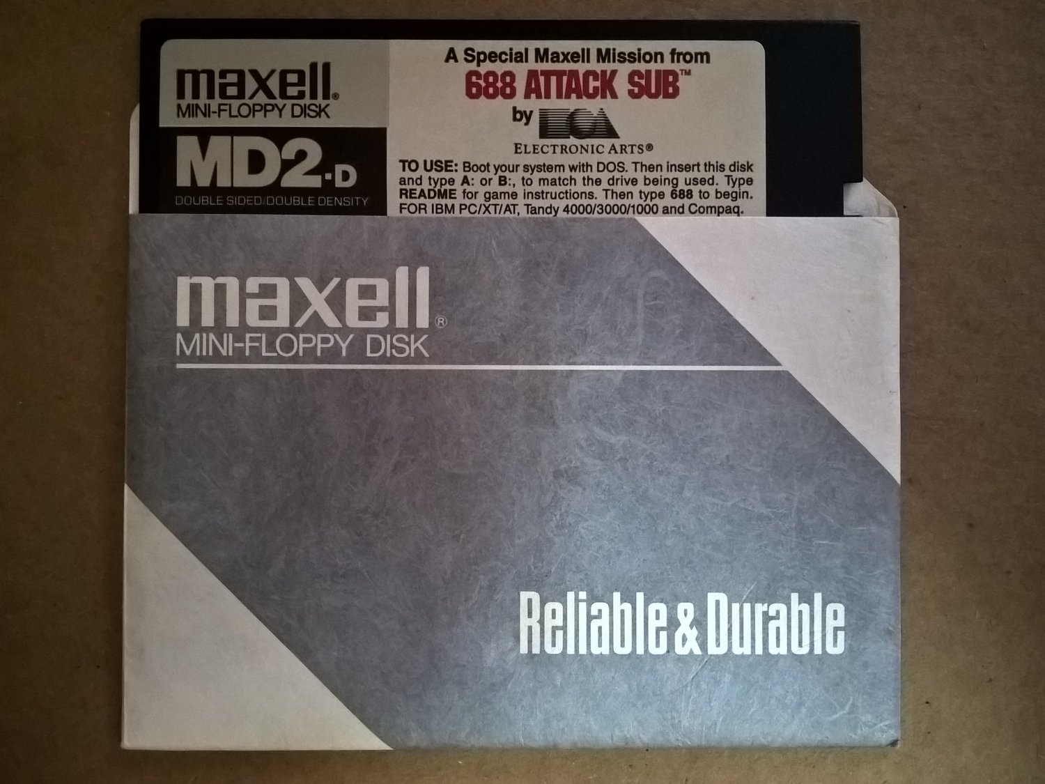 688 Attack Sub SPECIAL MAXELL VERSION For IBM PC & Compatibles, DOS 5.25&acirc;�� Floppy, EA