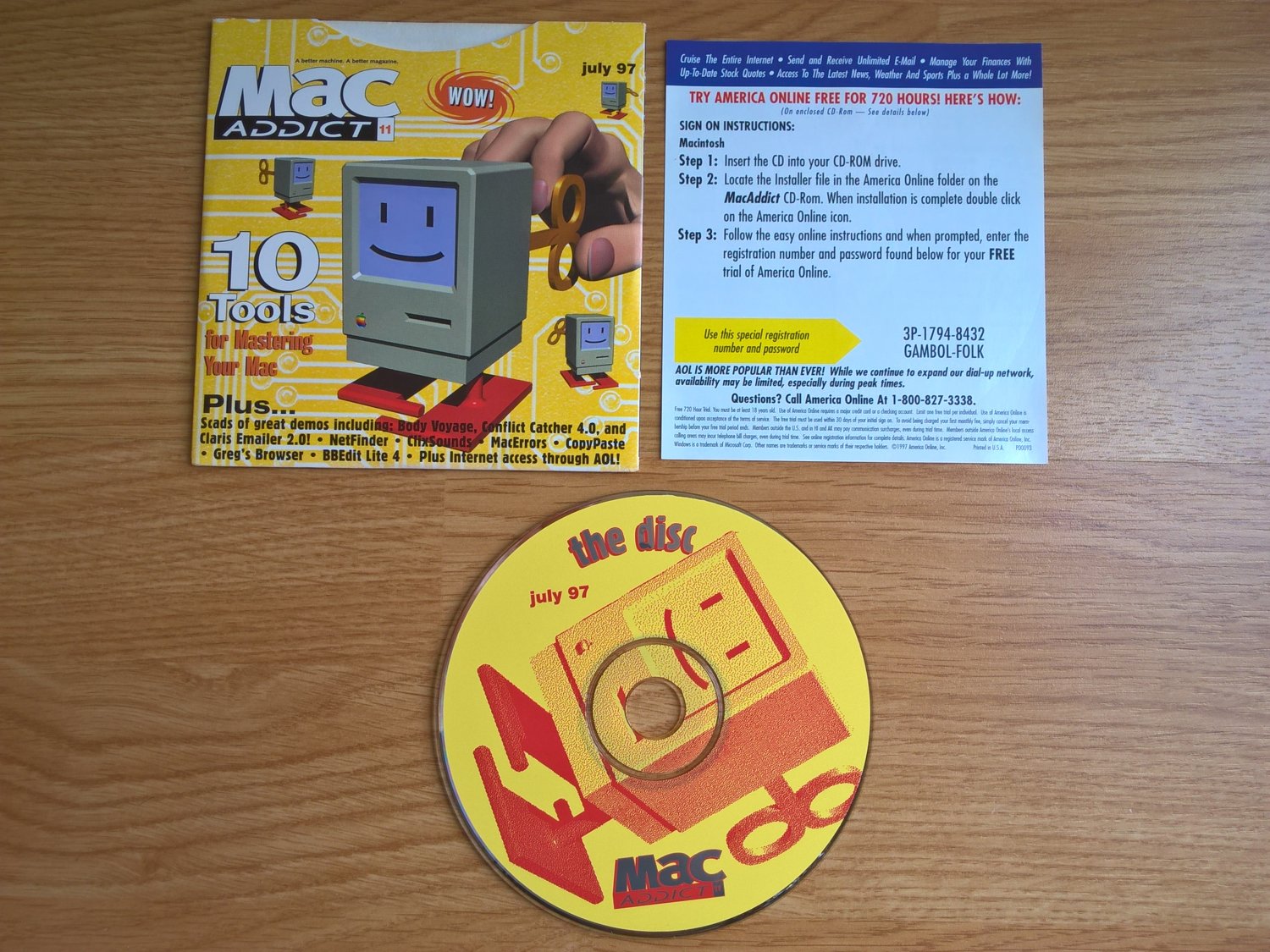 Mac Addict CD #11 68K And PPC, IN ORIGINAL FOLDER, Jul 1997, Apple Macintosh