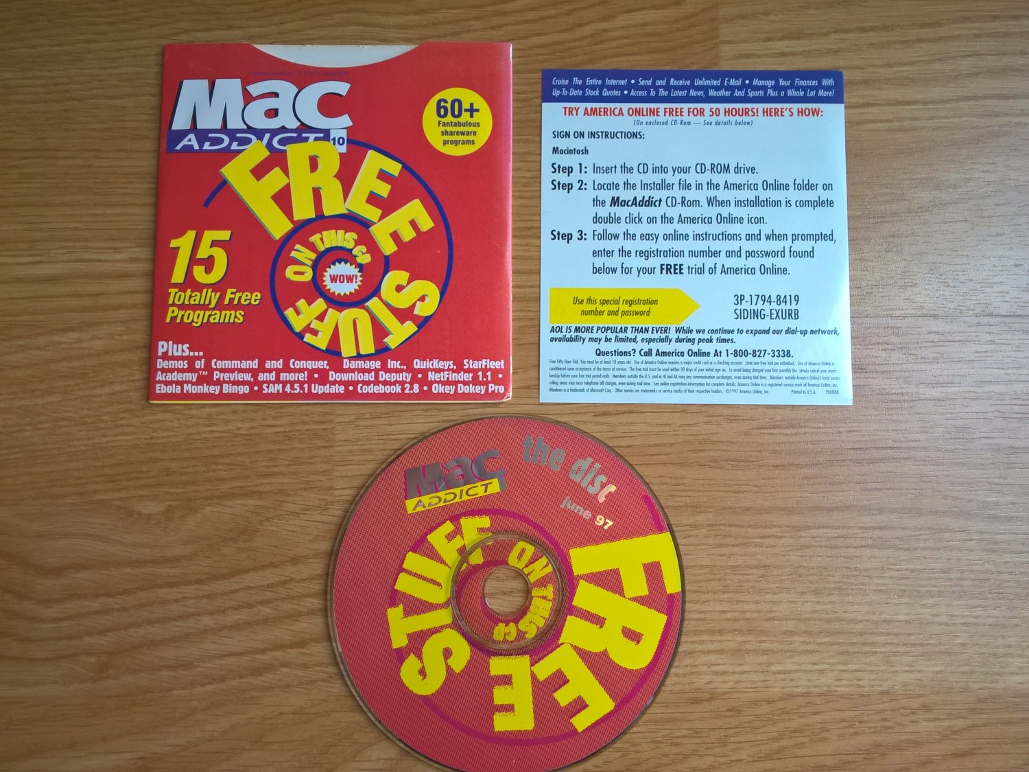 Mac Addict CD #10 68K And PPC, IN ORIGINAL FOLDER, Jun 1997, Apple Macintosh