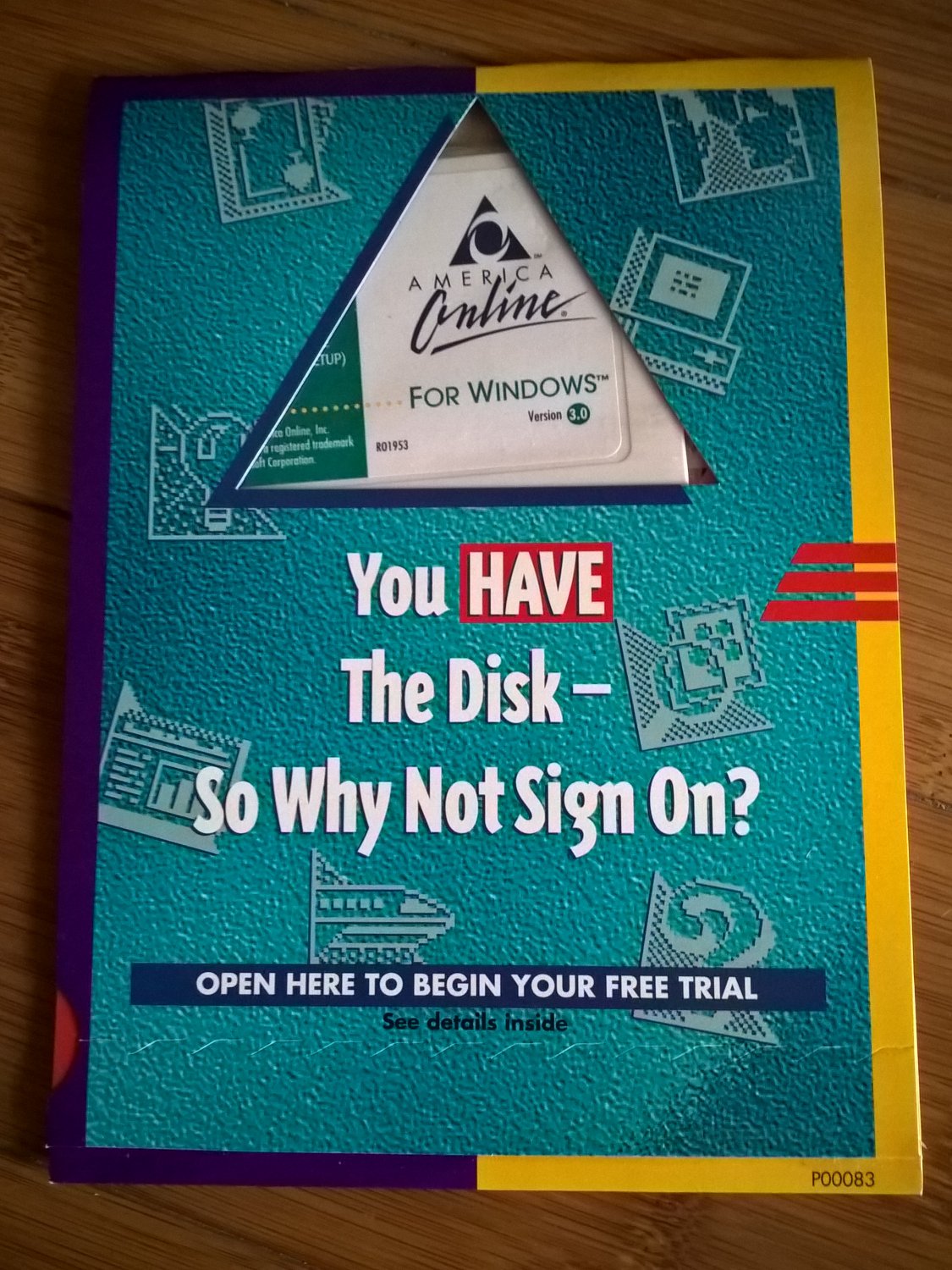 AOL For Windows V3.0, NEW FACTORY SEALED, 3.5&acirc;�� Floppy, America Online P0083