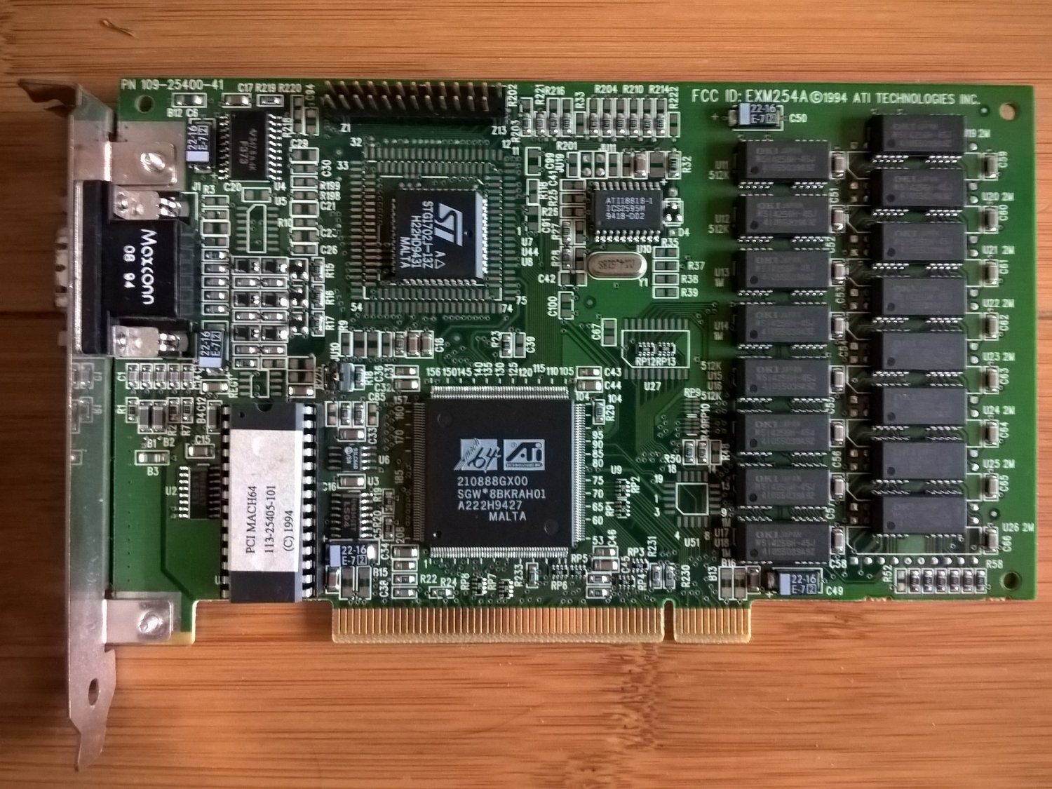 ATI Mach64 GX(45ns DRAM!) 2MB PCI Video Card, TESTED GOOD, 109-25400-41 210888GX00