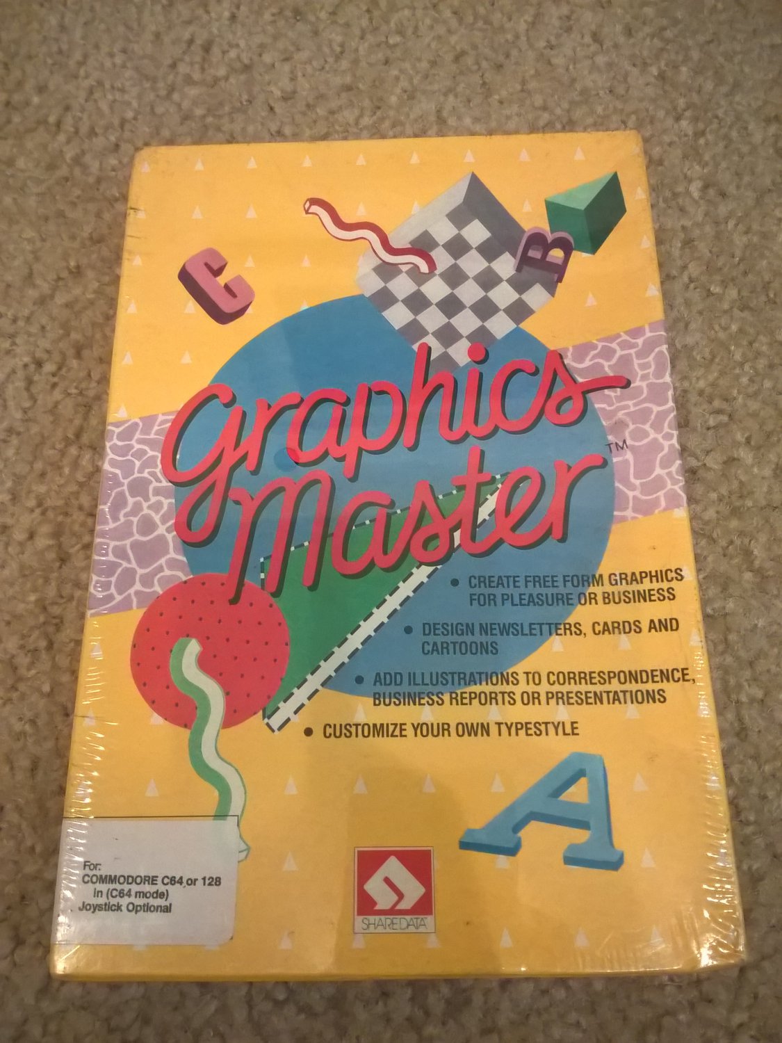 Graphics Master For Commodore 64 128, NEW FACTORY SEALED, ShareData