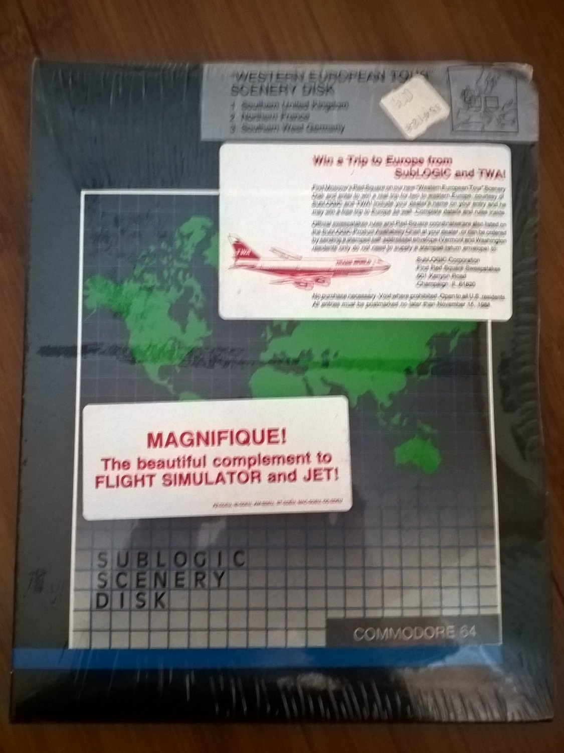 Sublogic Scenery Disk: Western European Tour For Commodore 64 128, NEW FACTORY SEALED