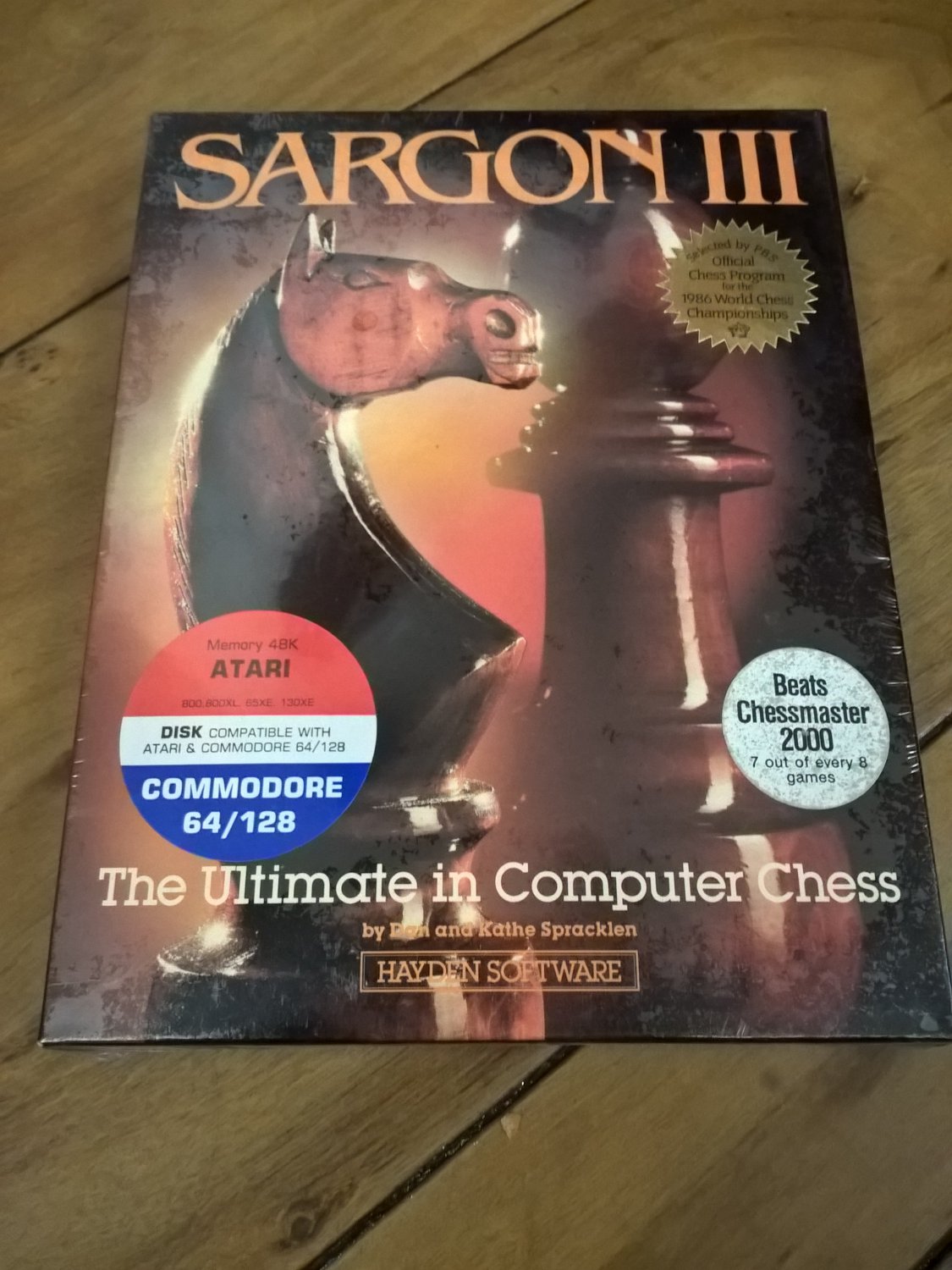 Sargon III For Commodore 64/128 & Atari XL/XE, NEW SEALED, Hayden