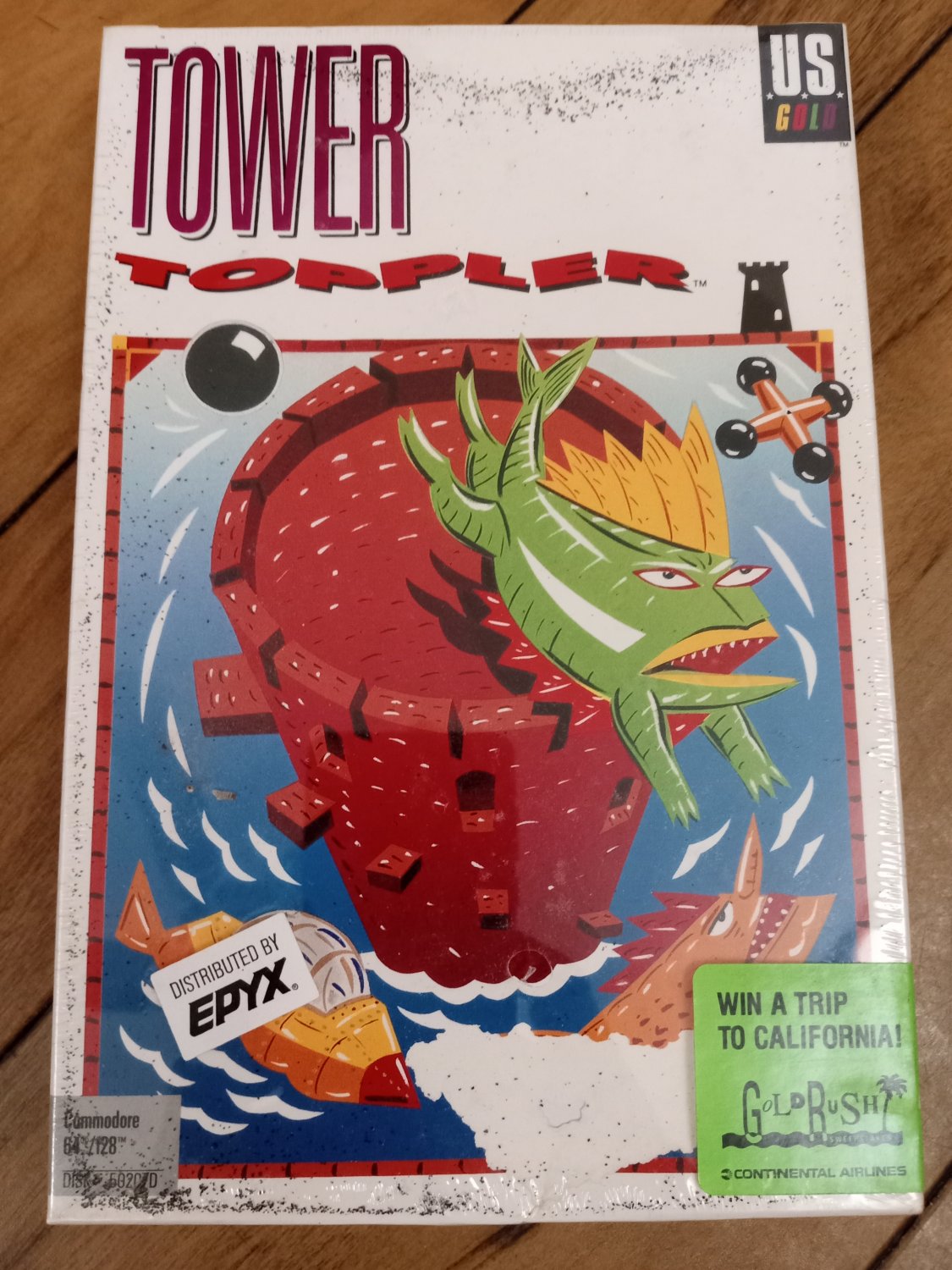 Tower Toppler for Commodore 64/128, NEW FACTORY SEALED, EPYX B-Stock