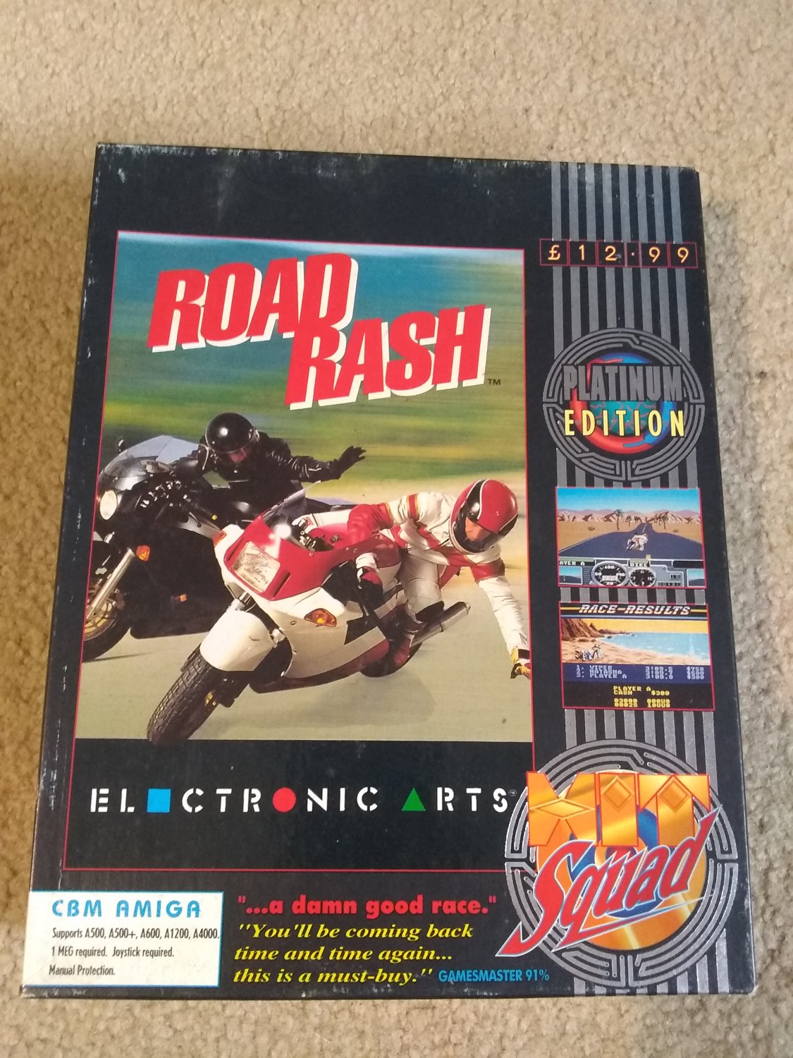 Road Rash Platinum Edition For Commodore Amiga, NEW OPEN BOX, EA Electronic Arts