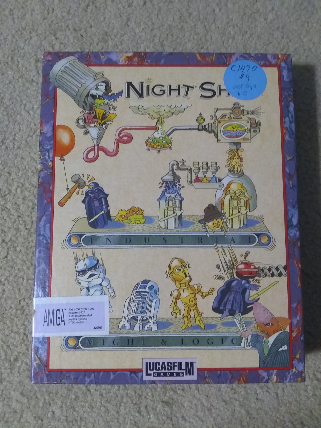 Night Shift For Commodore Amiga, NEW OPEN BOX, LucasFilm (Missing Newspaper)
