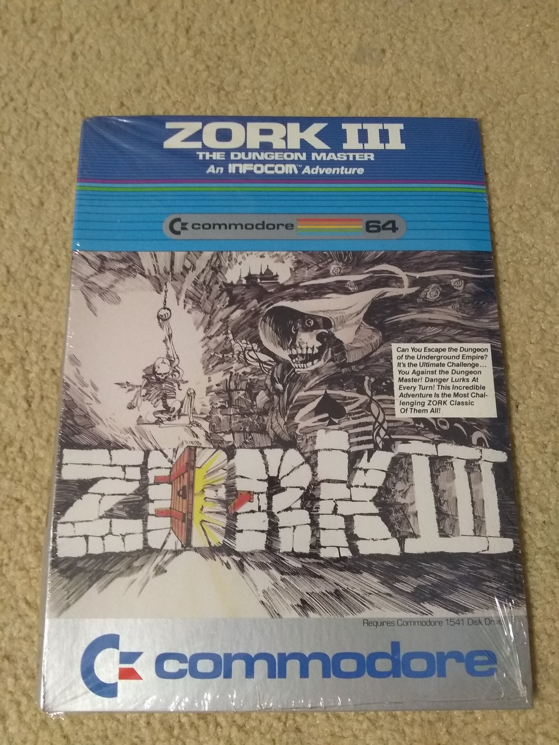 Zork III For Commodore 64 128, NEW OPEN BOX, C-64627 InfoCom