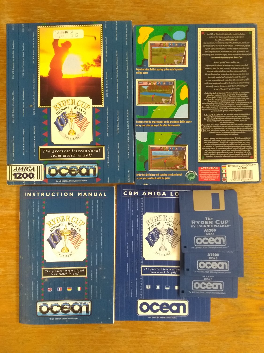 Ryder Cup For Commodore Amiga, IN BOX, Ocean
