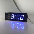 Digital Wall Clock Countdown Timer Blue Color Character Wall Mount IR Remote Control