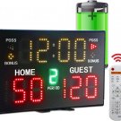 Battery Powered Electronic Scoreboard with Timer, Portable Tabletop Digital Scoreboard with Remote