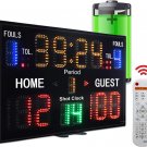 Battery Powered Basketball Scoreboard with Timer and 24s Shot Clock Wall Mount Remote Control