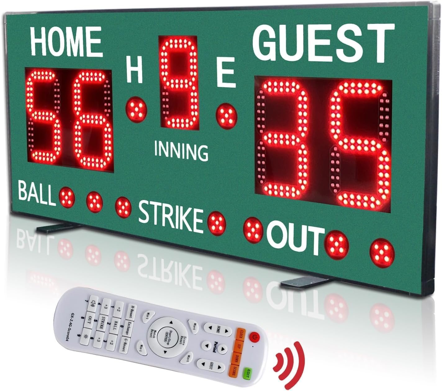 Baseball Scoreboard, Digital Baseball Scoreboard with Remote, w/ Innings Balls Strikes Outs