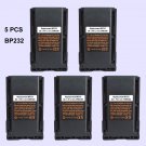5x BP-232 Li-ion Battery For ICOM IC-F4360 IC-F3360D IC-F4360D two way radio