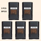 5x BP-232 Li-ion Battery For ICOM IC-F3036 IC-F4036 IC-F3160 IC-F4160 IC-F3160D
