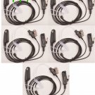 5x Black Surveillance Kit Accessories Headset Earpiece For Motorola GP340 GP380