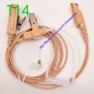 Beige Acoustic Tube Earphone Earpiece For Motorola GP344 GP388 GP644 GP688 EX500