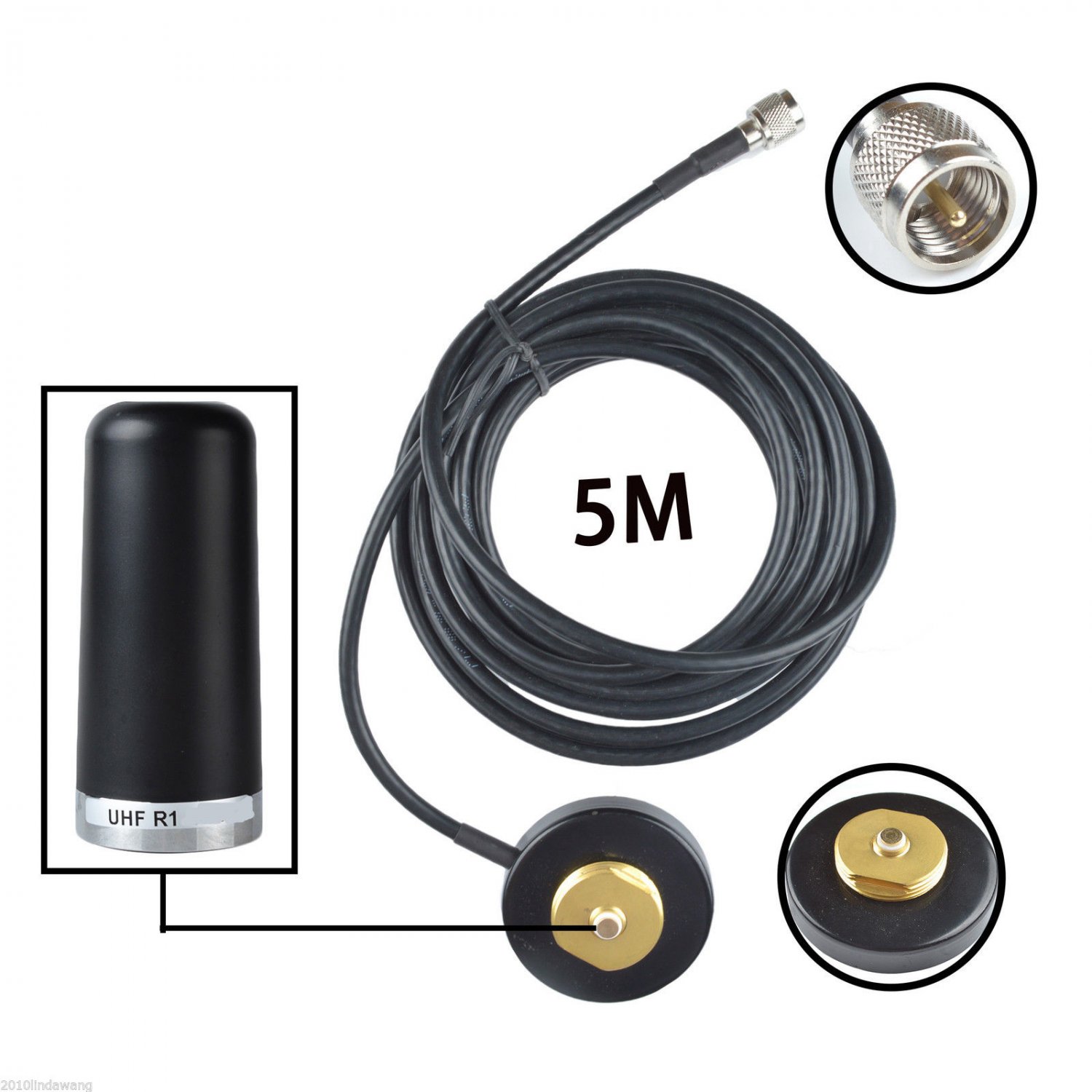 UHF R1 Antenna and NMO Mount 5M base for Motorola Mobile Radio
