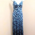 Nicole Miller 8 Dress Blue Floral Ombre Maxi Spaghetti Straps