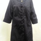 Eci New York 8 Dress Coat Black Blue Geometric Animal Print 3/4 Sleeve