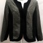 Lafayette 148 P14 Jacket Black Gray Herringbone Tweed Zip Up