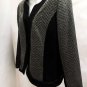 Lafayette 148 P14 Jacket Black Gray Herringbone Tweed Zip Up