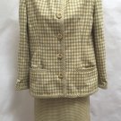 Pacabu by Raffaella Sz 44 Skirt Suit Gray Wool Tweed Houndstooth Made in Italy
