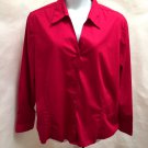 ME Modern Essentials Plus Size 3X Top Red Button Down Shirt French Cuffs