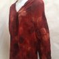 Lovely Tunic Top Plus Size 3X Top Burgundy Red Leaf Print Front Tie