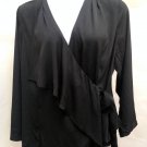 Mark Zunino Plus Size 2X Top Black Wrap Draped Long Sleeve Special Occasion Mark Zunino Plus Size 2X Top Black Wrap Draped Long Sleeve Special Occasion