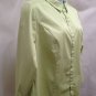 Lane Bryant Plus Size 24 Top Green Button Down Cotton Sateen Stretch Excellent