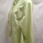 Lane Bryant Plus Size 24 Top Green Button Down Cotton Sateen Stretch Excellent
