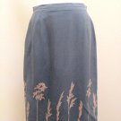 Country Road 6 Skirt Gray Silk Pencil Red Floral Country Road 6 Skirt Gray Silk Pencil Red Floral
