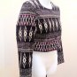New H&M Divided 10 Jacket Purple Tribal Cropped Long Sleeve Lined Geometric